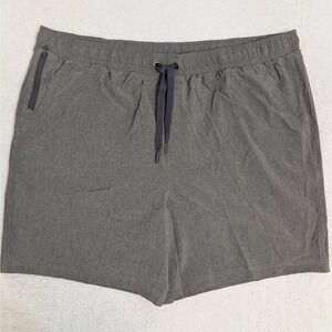 NEW VRST Shorts Mens 2XL Gray Lined Four Way Stretch Athletic Wear Quick Dry ZIP